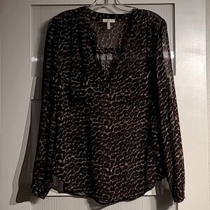 Black and brown leopard print Joie top